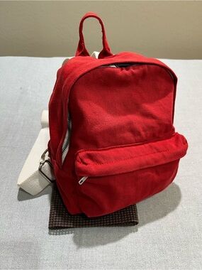 Vtg Red Mini Canvas Backpack